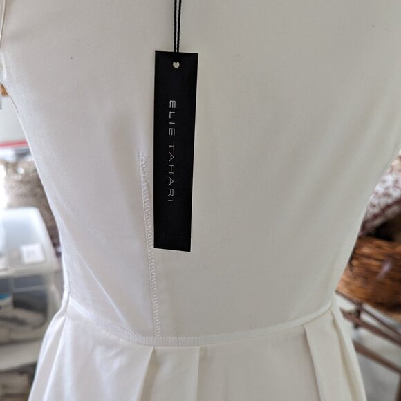 Elie Tahari Beautiful White Sleeveless Dress- NWT Size 2 - Picture 5 of 15